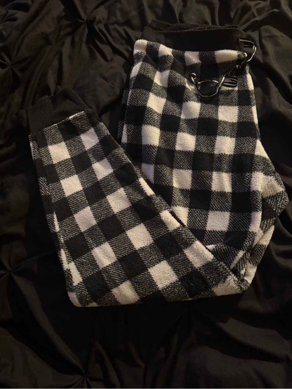 Black & White Buffalo Plaid Cozy Joggers